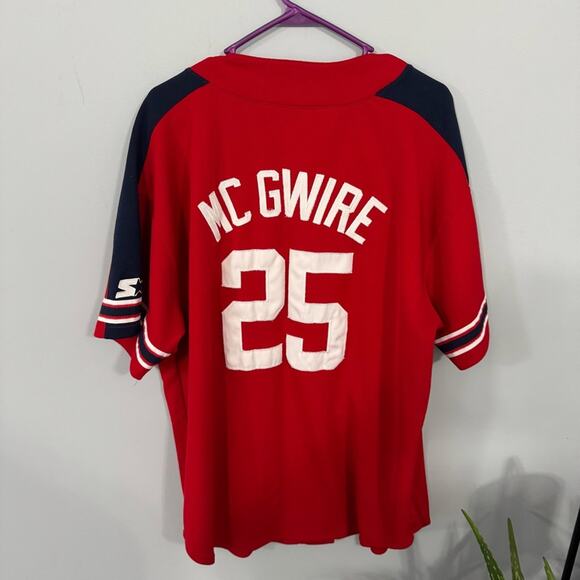 Vintage Starter MLB St Louis Cardinals Mark McGwire Jersey Mens Size XL Baseball - Picture 2 of 10